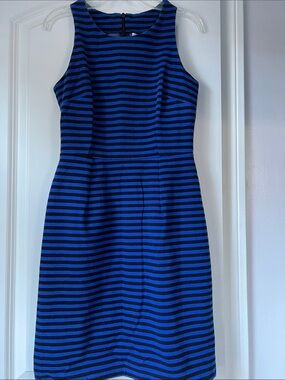 Old Navy Royal Blue and Black Striped Sleeveless Mini Dress
